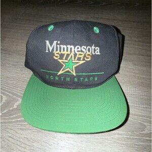 Vintage Minnesota North Stars Cap Hat Twins Enterprise NHL Black Snapback